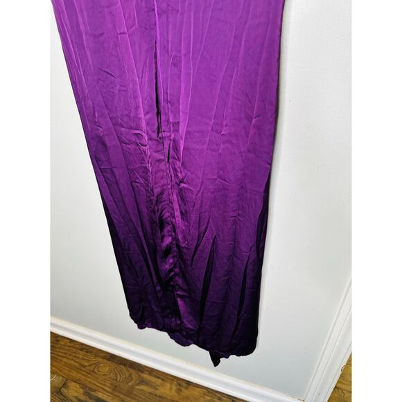 MARINA MOSCONE COLLECTIVE Purple Satin Shift Knot Sleeveless Dress Size 14 - Picture 9 of 14